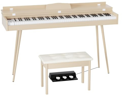 HEXANT 88- Key Hammer Weighted Digital Keyboard Piano, Full-Size Electric Piano keyboard, with 3-Pedal, Multi-Functional Keyboard and Stand for Beginner/Adult