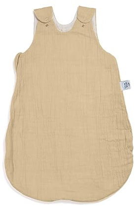 pic Bear Baby Schlafsack atmungsaktiv 0.5 TOG, Musselin, Leicht & 100% Baumwolle (tender peach, 62/68 cm)