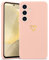 Wirvyuer Custodia Compatibile con Samsung Galaxy S24 5G Cover Ragazze Oro Amore Cuore Custodia protezione fotocamera Morbido Silicone Cover Gold Love Case per Samsung S24 5G Rosa