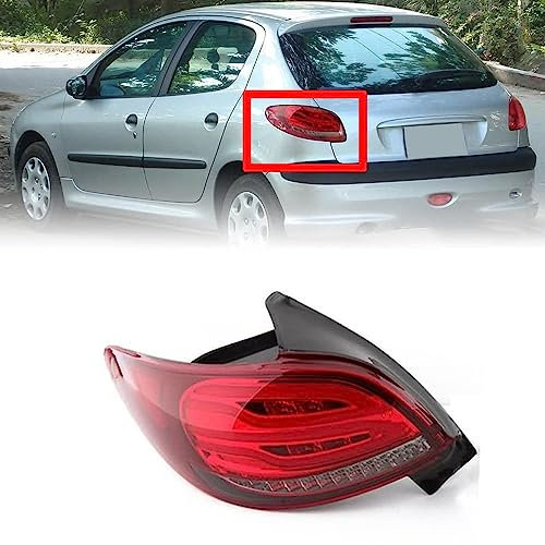 ORCOW 1 Pack Rücklicht Heckleuchte Rückleuchte für Peugeot 206 206CC 2004 2005 2006 2007 2008, Auto Heckklappe Rückleuchten Linke Rechte Rücklichter Rücklicht-Montage Autoteile,left-1pcs