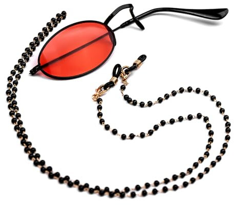 FVCENT 2 Stück Alastor Anime Charakter Monokular Brille und Brillenketten Outdoor Requisiten Kostüm Halloween Zubehör