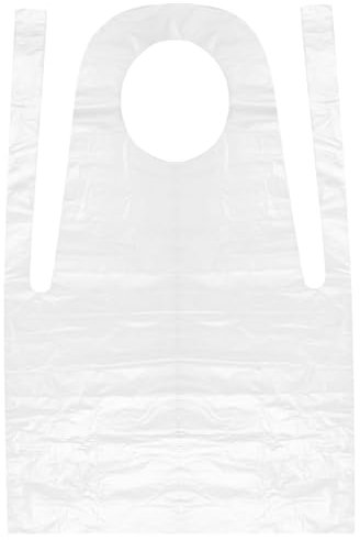 FERCAISH 100 Pieces Transparent Disposable Aprons, Waterproof PE Disposable Apron, 60 x 95 cm Disposable Plastic Aprons for Crafts Painting Cooking Cleaning