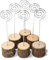 INHEMING 20 PCS Porta Carte in Legno Rustico,Supporto Numero Posto Titolare Portafoto,porta numeri da tavolo in legno con supporto per matrimonio, tavoli da festa, etichette e bevande