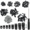 221 Stück Nylon Kabelschellen zum Schrauben Set, 8 Größen R-Typ Kabelhalter Schraubbar, Verdicken Kabelschellen, Kabelklemmen mit 110 Schrauben & Schraubendreher für Kabelmanagement (Schwarz)