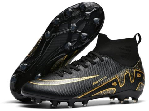 BINBINNIAO Fußballschuhe für Jungen Fußballschuhe Herren High Top Spike Microfaser Cleats Professionelle Fussballschuhe