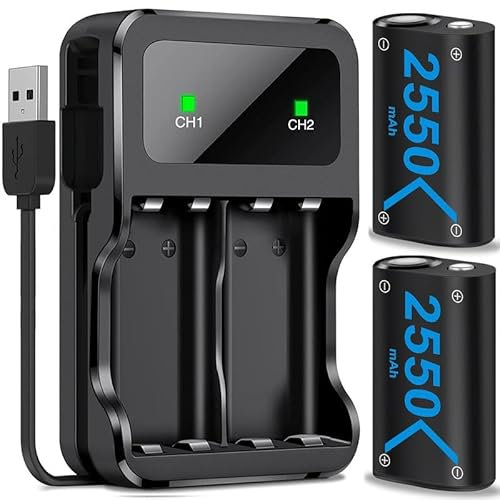 Wiederaufladbarer Akku für Xbox Series X/Series S Controller, Akkupack für Xbox One/One S/One X/One Elite - Lange Akkulaufzeit, 2x5520mWh(2550mAh)