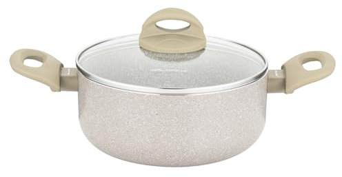 FLORINA Pentola in alluminio ISLA 2,4L I 20 cm I Casseruola in alluminio con rivestimento antiaderente I Riscaldamento rapido e uniforme I Maniglie soft-touch I Design estetico