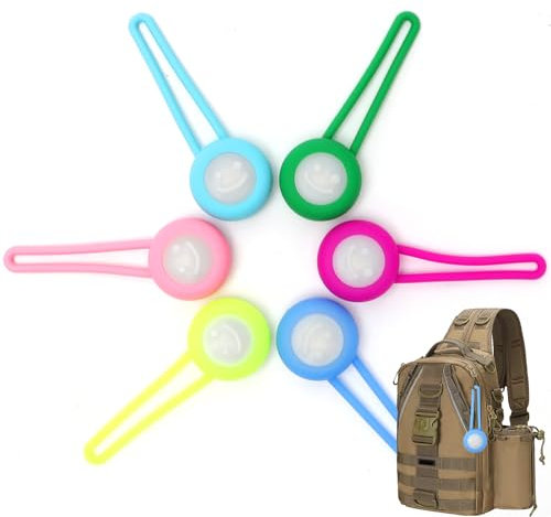 RANJIMA LED Blinklicht Schulranzen, 6 Stück LED Reflektoren Kinder Blinklicht Leuchtanhänger wasserdichte Sicherheitslicht Kinder Reflektor Anhänger für Rucksack Haustier Wandern Joggen Mitgebsel