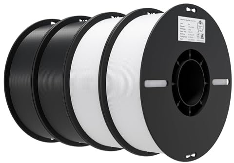 Creality Ender PLA Filament 1,75mm 4 Spule für 3D-Drucker, Schwarz Weiß 4x 1kg 3D Druck Filament, 3D-Druckmaterialien für die Meisten 3D Printer Ender-3 V3 SE/KE K1 Series (2 Schwarz 2 Weiß)