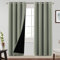 BellaHills 100% Blickdichte Gardinen mit Ösen Thermovorhang Kälteschutz Vorhänge 2er Set H 240 x B 140 cm Kälte Wohnzimmer Vorhang Verdunkelung Thermal Blackout Curtains, Salbei hell
