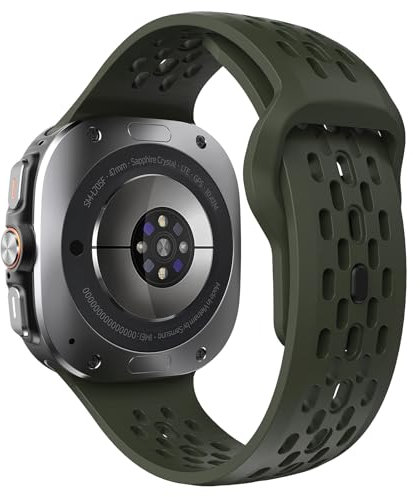 TiMOVO Correa deportiva compatible con Samsung Galaxy Watch Ultra 47mm(2025/2024), Silicona Suave, Deportiva, Transpirable, Recambio para Hombre y Mujer, Verde oscuro