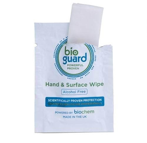 Alcohol Free Hand & Surface Wipes Sachets – Disposable Wipes for Men, Women and Elderly -70% isopropyl-alcohol based skin & surface swabs – Individual Wipes (1 Count (Pack of 10))