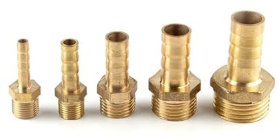 1pc Hose Barb Tail 4~25MM Brass Pipe Fitting 1/8 1/4 3/8 1/2 1 Pagoda Connector Male Connector Joint Copper Coupler Adapter(10mm Barb,1)