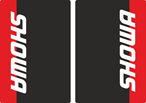 Upper Fork Decal Stickers Graphic Set Compatible with SHOWA Suspension - Fit All Dirt Bikes - Adhesive Vinyl Red White (Matte)