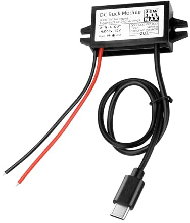 DC 6~30V to 5V Converter, Aideepen 24W Car Power Converter Support fast charging QC2.0/3.0, DC Step Down Adapter with Type-C Interface