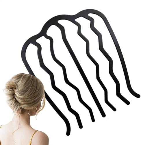 French Twist Haarwerkzeug - Haarseitenkämme, U-förmiger Seitenkamm für | dickes Haar | Haarkämme aus Metall, feines/dickes Haar, Hochzeit, Mädchen Frauen -Haar-Seitenkämme Vintage-Haar-Seitenkämme
