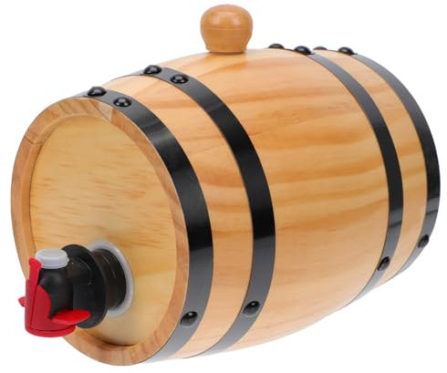 Amosfun 1 Pc Baril de Whisky Fontaine à Eau Jeu d'eau Grand Bol vins Bar à Whisky tonneau de Stockage de Boissons Seau à bière avec Socle fût de bière en Service Acier Inoxydable