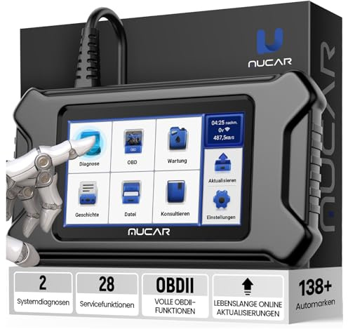 MUCAR CS90 OBD2 Diagnosegerät Auto, 28 Servicefunktionen & ECM/ABS | 28 Servicefunktionen, AutoVIN, 10.000+ Modelle, Android 7.0, Lebenslange Software-Updates
