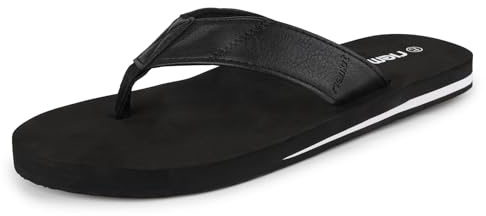 riemot Flip Flops Men Thong Sandals - Summer Holiday Surf Beach Pool Sandal, Comfort Lightweight Thongs Shower House Slippers, Non-Slip Walking Shoes, Black UK8 / EU42