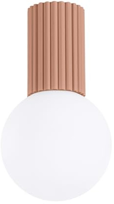 SOLLUX lighting Deckenlampe Deckenleuchte - Deckenstrahler Aluminium Glas -1 Flammig - LED Lampe Glühbirne - Mokka Halo