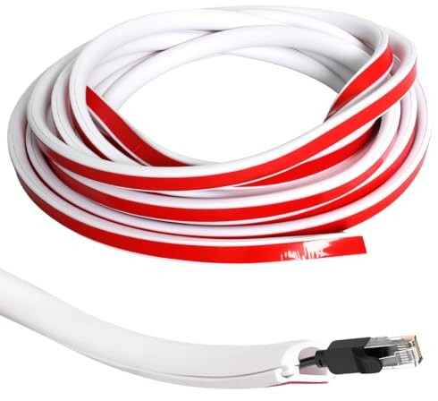 5m Kabelkanal Weiß Selbstklebend, Kabelkanal Flexibel Silikon Halbrund Kabelschutz Kabelabdeckung Kabel Verstecken Kabelschutz, Kabelkanäle für Wand Boden Decke für 1 Kabel Zum Verstecken