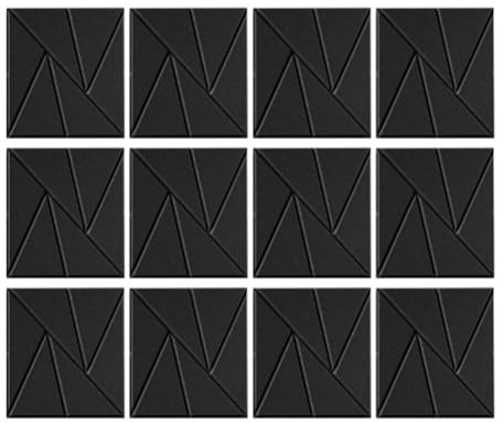 Bosiyrggrl 12 Pack Self Adhesive Acoustic Panels 11.8inch X 11.8inch Sound Proof Foam Panels (Black)