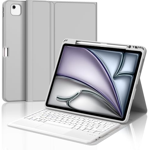 Occtingkind Per iPad Air 13 (M4/M3/M2) Cover Tastiera con Touchpad Italiana | Con Touchpad - Custodia Magnetica Keyboard, Protezione affidabile, Tastiera per iPad Air 13 & Pro 12.9 Grigio