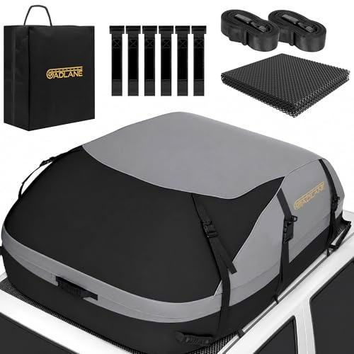 GADLANE Auto Dachtasche 550L Wasserdicht Dachbox für Autos & SUV | ohne Dachträger mit 6 stabilen Gurten Anti-Rutsch-Matte Aufbewahrungstasche - Grau