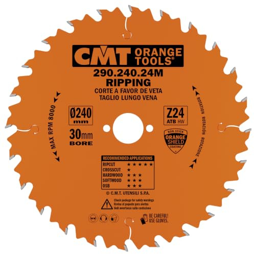 CMT ORANGE TOOLS 290.240.24M - HANDKREISSÄGEBLATT - LÄNGSSCHNITT 240X2.8X30 Z=24 10° WECHSELZAHN