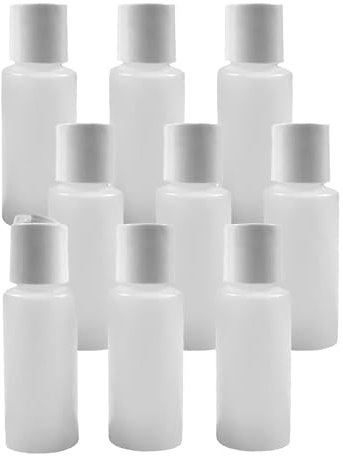 Pinnacle Mercantile 2 oz Empty Plastic Squeeze Bottles with Disc Top Flip Cap Set of 9 Travel Size Perfect for Hand Sanitizer, Lotions Gels, Shampoo