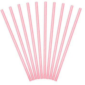 10 Pailles Cartonnées Rose