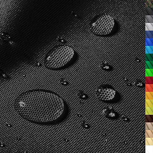 1buy3 MONACO Tissu polyester imperméable | 300cm x 160cm | 12.000 mm colonne d'eau | Couleur 19 | Noir | Tissu polyester 160cm Largeur au mètre imperméable EXTÉRIEUR