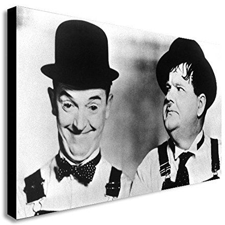 FAB Laurel and Hardy Kunstdruck auf Leinwand, verschiedene Größen (A1, 81,3 x 61 cm)