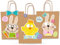 KuschelICH 6 Ostertüten mit Henkel Osterhase Küken - DIY Geschenktüten Osternest zum selber Befüllen (braun)
