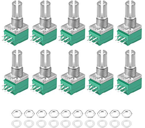 sourcing map 10 Stück 100K Ohm Variable Widerstände Double Turn Rotary Carbon Film Potentiometer