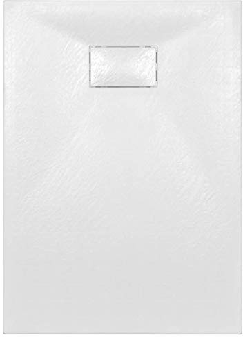 Festnight Receveur de Douche SMC Bac de Douche Blanc 100 x 70 cm