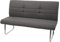 Mendler Sitzbank HWC-G55, Esszimmerbank Bank, Stoff/Textil Edelstahl gebürstet - grau-braun 160cm
