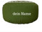 Meditationskissen Blume des Lebens H: 15 cm olive Kordelzug waschbar personalisierter Bio-Dinkelspelzen