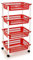 Acan Tradineur - Carro verdulero Rojo Modelo PLFT con Ruedas 4 cestas 85 x 40 x 30 cm Carrito portaobjetos estantes Multiusos para organizar los Espacios domésticos