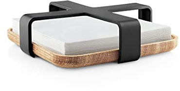 Eva Solo | Serviettenhalter | L:19cm B: 19cm H:5cm | Nordic Kitchen | Schwarz | Geöltem Eichenholz, Nattem, Schwarzem Kunststoff