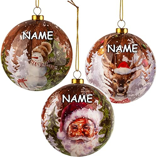 alles-meine.de GmbH große Weihnachtsbaumkugel Verschiedene Motive wählbar Innen & Außen - inkl. Name - bruchfest - Kunststoff - wetterfest + wasserfest - Ø 8 cm - Winter - We..