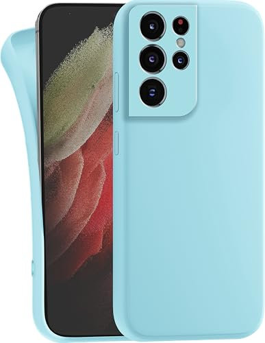 MyGadget Cover per Samsung Galaxy S21 Ultra - Custodia Protettiva in Silicone Morbido – Case TPU Flessibile - Ultra Protezione Antiurto & Antiscivolo Azzurro