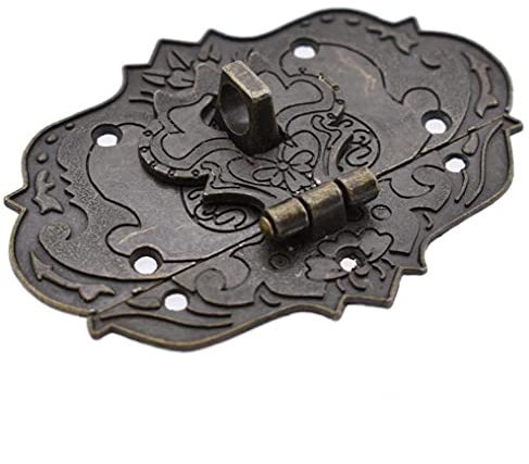 Froiny Antique Brass Wooden Case Hasp Vintage Decorative Jewelry Gift Box Hasp Hook Furniture Buckle Clasp Lock