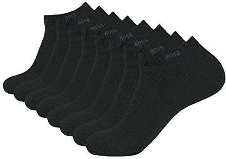 BOSS Herren Sneaker Socken Business Socks AS Uni CC 4 Paar, Farbe:Grau, Größe:43-46, Artikel:-012 charcoal