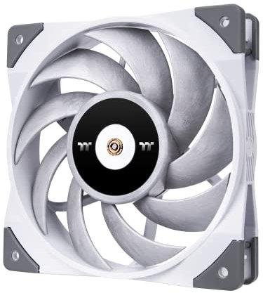 Thermaltake ToughFan 12 White High Static Pressure 2000 PWM, Metal-Reinforced Motor Hub, Gen.2 Hydraulic Bearing 120mm Case/Radiator Fan, Single Pack, CL-F117-PL12WT-A