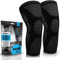 POWERLIX Kniebandage für Damen/Männer (1 Paar), Kompression Kniestütze für Meniskusriss, Arthritis, Linddert Kniescherzen, ACL, Laufen, Gewichtheben, Volleyball, Sport, Schwarz, L