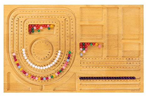 gofidin Holz-Perlenbrett für Schmuckherstellung, Perlen-Messbrett, Schmuckdesign, Mattenbretter für Armbänder, Halsketten