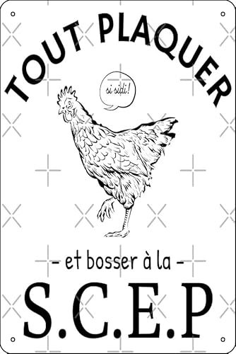 OSS 117 Blechschild mit Aufschrift Drop everything and work at the SCEP, 20,3 x 30,5 cm