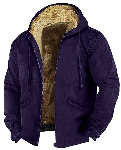 KONG JIMFAN Übergangsjacke Herren Herren Shirts Camouflage Regenponcho Lederjacke Herren Sweatjacke Strickjacke Lang Hoodie Decke Herren Rettungsdienst Jacke Winter Jacke Herrn(Dark Blue,7XL)
