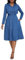 VERWIN Two Pieces Denim Dress with Jackets Midi Dress Button Down Party Long Sleeve Shirt Dress Outfits XXL Blue